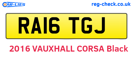 RA16TGJ are the vehicle registration plates.