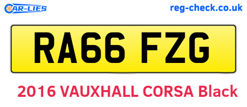 RA66FZG are the vehicle registration plates.