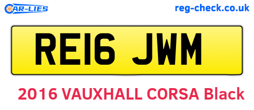 RE16JWM are the vehicle registration plates.