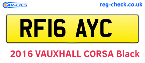 RF16AYC are the vehicle registration plates.