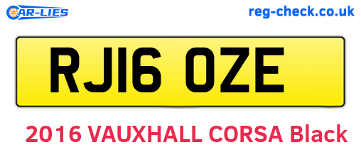 RJ16OZE are the vehicle registration plates.