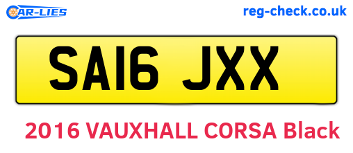 SA16JXX are the vehicle registration plates.