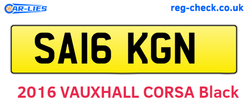 SA16KGN are the vehicle registration plates.