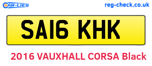 SA16KHK are the vehicle registration plates.