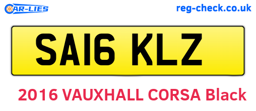 SA16KLZ are the vehicle registration plates.