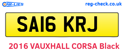 SA16KRJ are the vehicle registration plates.