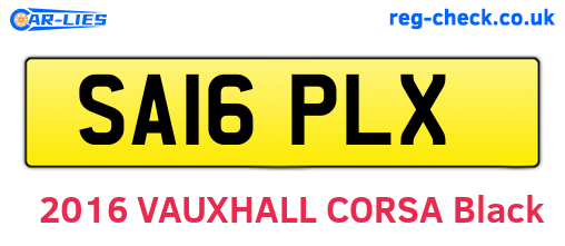 SA16PLX are the vehicle registration plates.