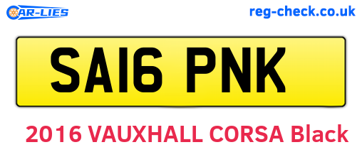SA16PNK are the vehicle registration plates.