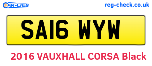 SA16WYW are the vehicle registration plates.
