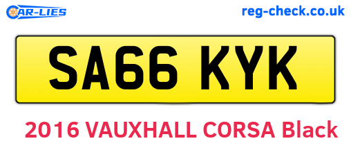 SA66KYK are the vehicle registration plates.
