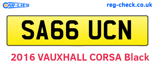 SA66UCN are the vehicle registration plates.