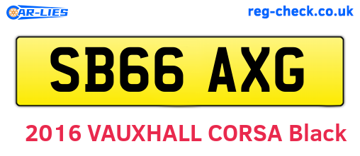 SB66AXG are the vehicle registration plates.