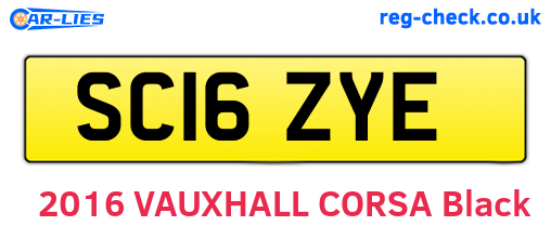 SC16ZYE are the vehicle registration plates.