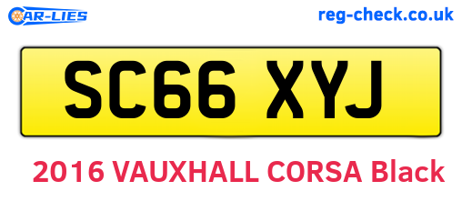 SC66XYJ are the vehicle registration plates.