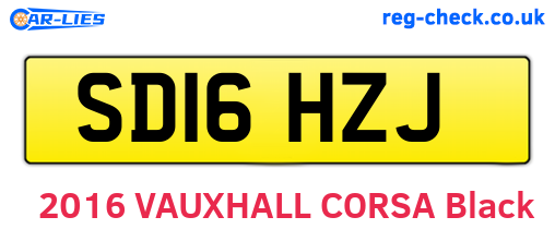 SD16HZJ are the vehicle registration plates.