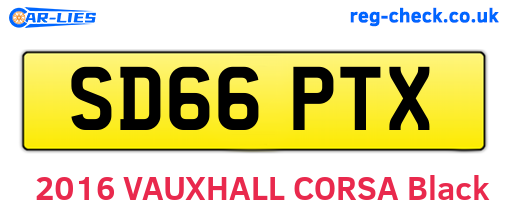 SD66PTX are the vehicle registration plates.