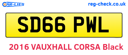 SD66PWL are the vehicle registration plates.