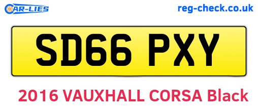 SD66PXY are the vehicle registration plates.