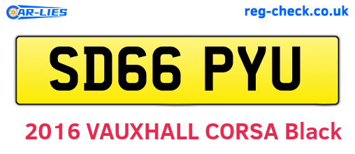SD66PYU are the vehicle registration plates.