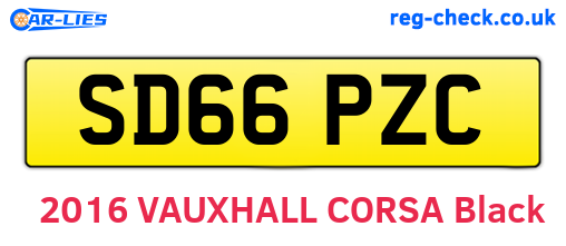 SD66PZC are the vehicle registration plates.