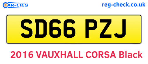 SD66PZJ are the vehicle registration plates.