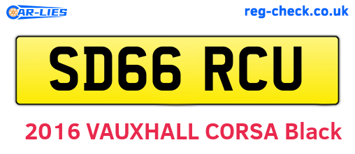 SD66RCU are the vehicle registration plates.