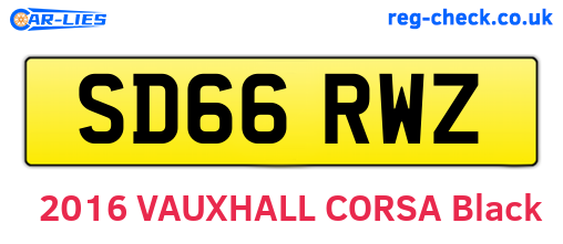 SD66RWZ are the vehicle registration plates.