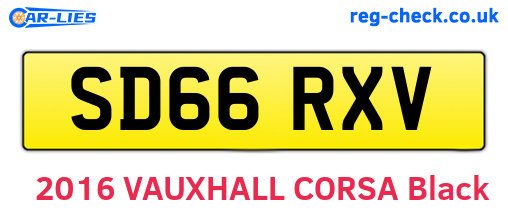SD66RXV are the vehicle registration plates.