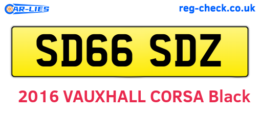 SD66SDZ are the vehicle registration plates.