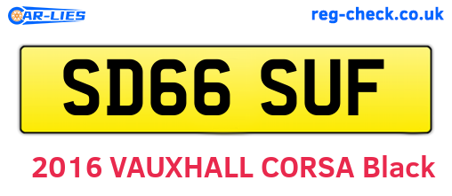SD66SUF are the vehicle registration plates.