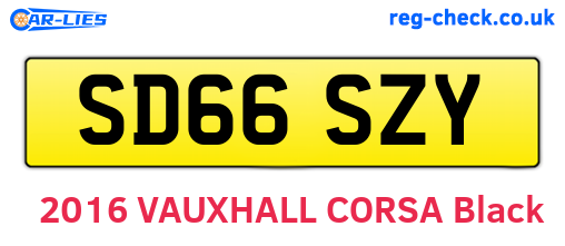 SD66SZY are the vehicle registration plates.