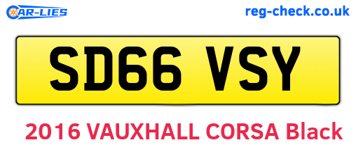 SD66VSY are the vehicle registration plates.