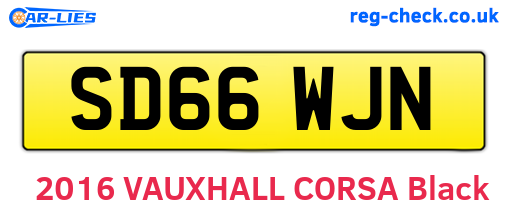 SD66WJN are the vehicle registration plates.