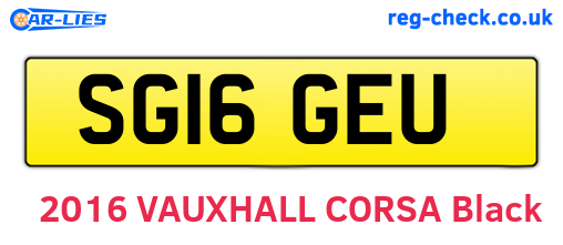 SG16GEU are the vehicle registration plates.