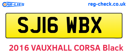SJ16WBX are the vehicle registration plates.