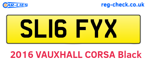 SL16FYX are the vehicle registration plates.