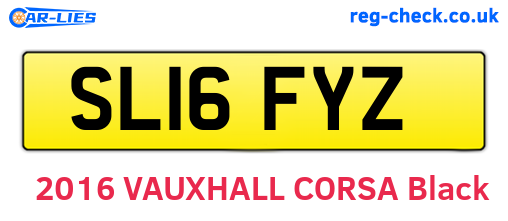 SL16FYZ are the vehicle registration plates.