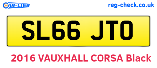 SL66JTO are the vehicle registration plates.
