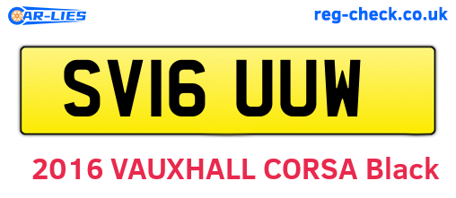 SV16UUW are the vehicle registration plates.