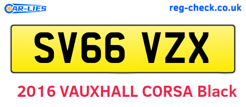 SV66VZX are the vehicle registration plates.