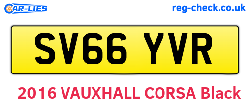 SV66YVR are the vehicle registration plates.