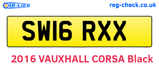 SW16RXX are the vehicle registration plates.