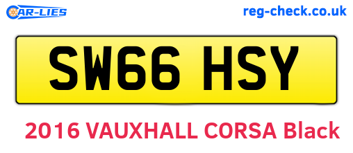 SW66HSY are the vehicle registration plates.