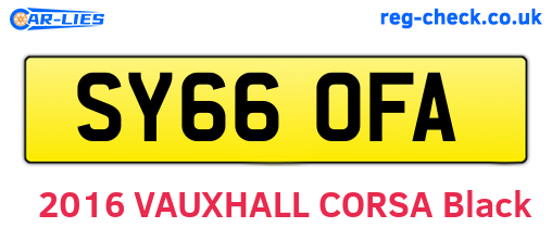 SY66OFA are the vehicle registration plates.