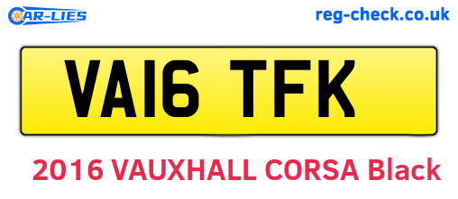 VA16TFK are the vehicle registration plates.