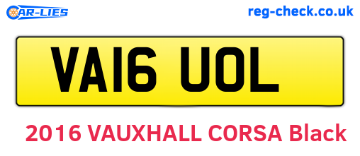 VA16UOL are the vehicle registration plates.