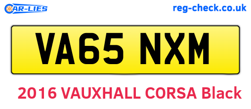VA65NXM are the vehicle registration plates.