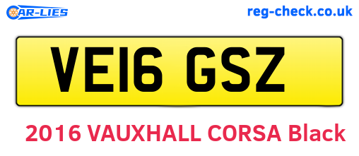 VE16GSZ are the vehicle registration plates.