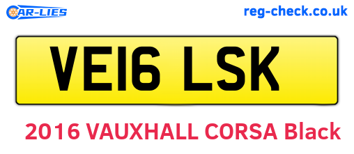 VE16LSK are the vehicle registration plates.