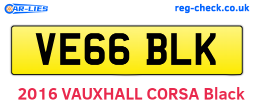 VE66BLK are the vehicle registration plates.
